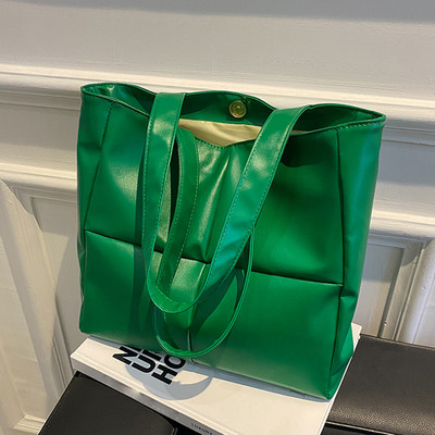 Modna ženska torba na rame PU kožna svemirska podstavljena ručna torba Ležerna jednobojna torba za kupnju velikog kapaciteta Ženske mekane torbe