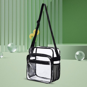 Διαφανής τσάντα ώμου PVC μεγάλης χωρητικότητας Ρυθμιζόμενος ιμάντας αποθήκευσης Φορητή θήκη χιαστί αδιάβροχη εξωτερική τσάντα bolsos
