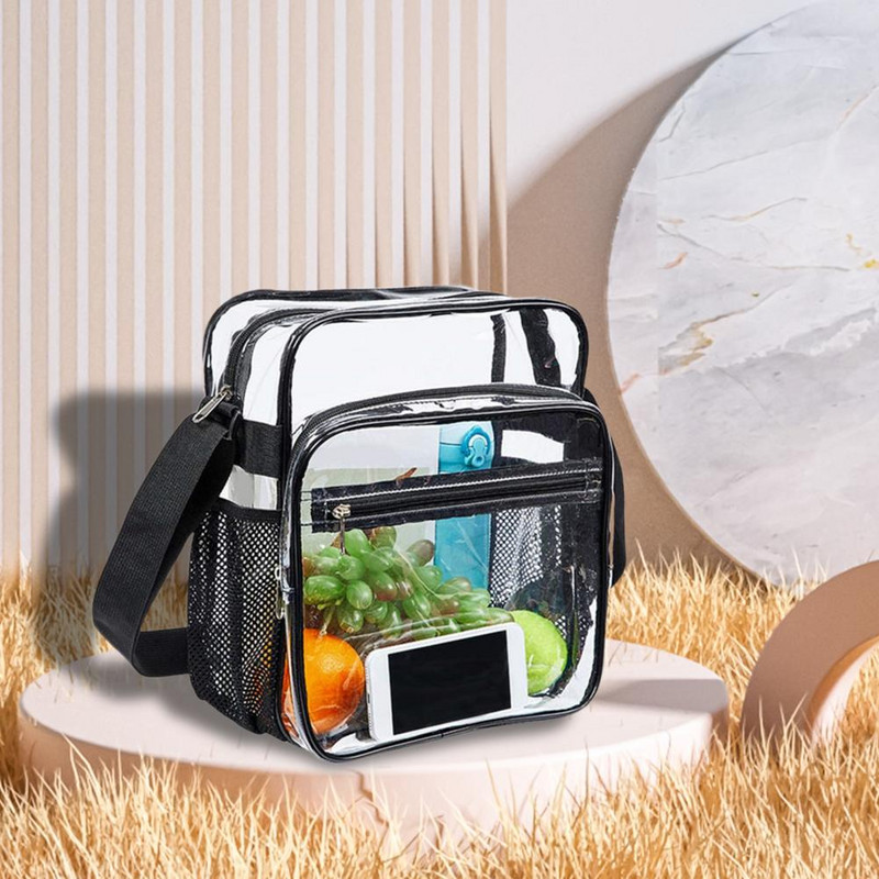 Läbipaistev PVC õlakott, suure mahutavusega reguleeritav rihm, kaasaskantav põikkott Veekindel välikäekott