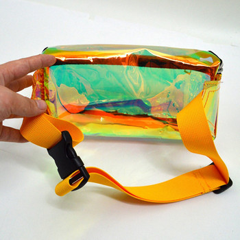 Αδιάβροχη διαφανής τσάντα ζώνης μέσης Γυναικεία θήκη ισχίου Ολόγραμμα Laser Fanny Pack Τσάντα στήθους ταξιδιού Τσάντες χιαστί ώμου
