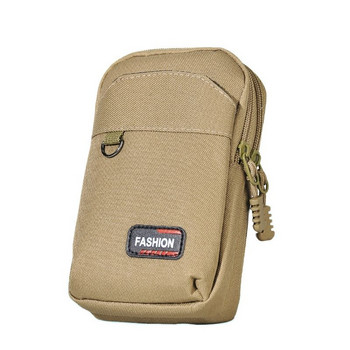 Διπλό στρώμα υπαίθριας στρατιωτικής μέσης ανδρική θήκη τηλεφώνου Camping Hunting Tactical Waist Bag Khaki Outdoor Tactical Bag