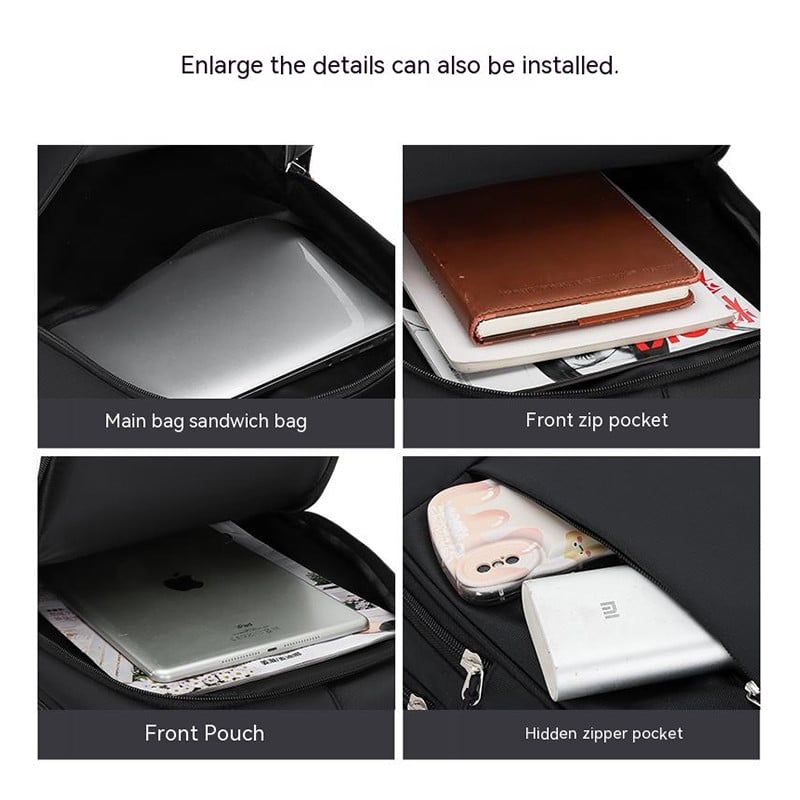 „Oxford Cloth“ vyrų kuprinė, atspari vandeniui didelės talpos kelioninės kuprinės 15,6 colio nešiojamojo kompiuterio kuprinės Kolegijos studentų mokyklinė krepšys Nauja