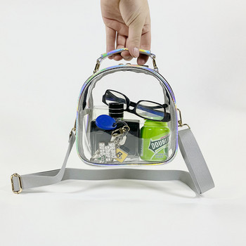 Прозрачна чанта за обяд Прозрачна чанта с регулируема каишка Прозрачна кутия за обяд Грим Съхранение на дрехи за жени Мъже Пътуване в училище