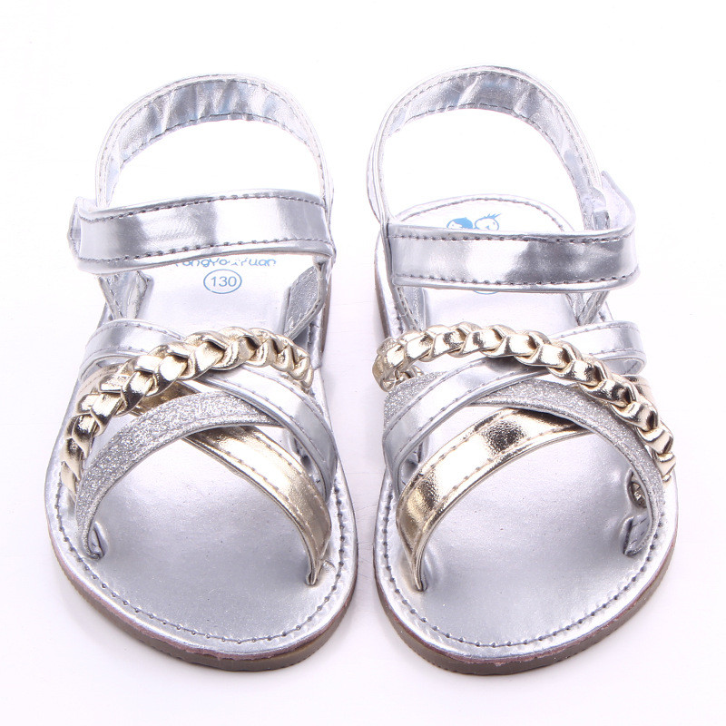 Módne detské topánky pre dievčatá, letné sandále s mašľou, gumená podrážka, ploché, protišmykové, pre prvé chodítka, vonkajšie sandále