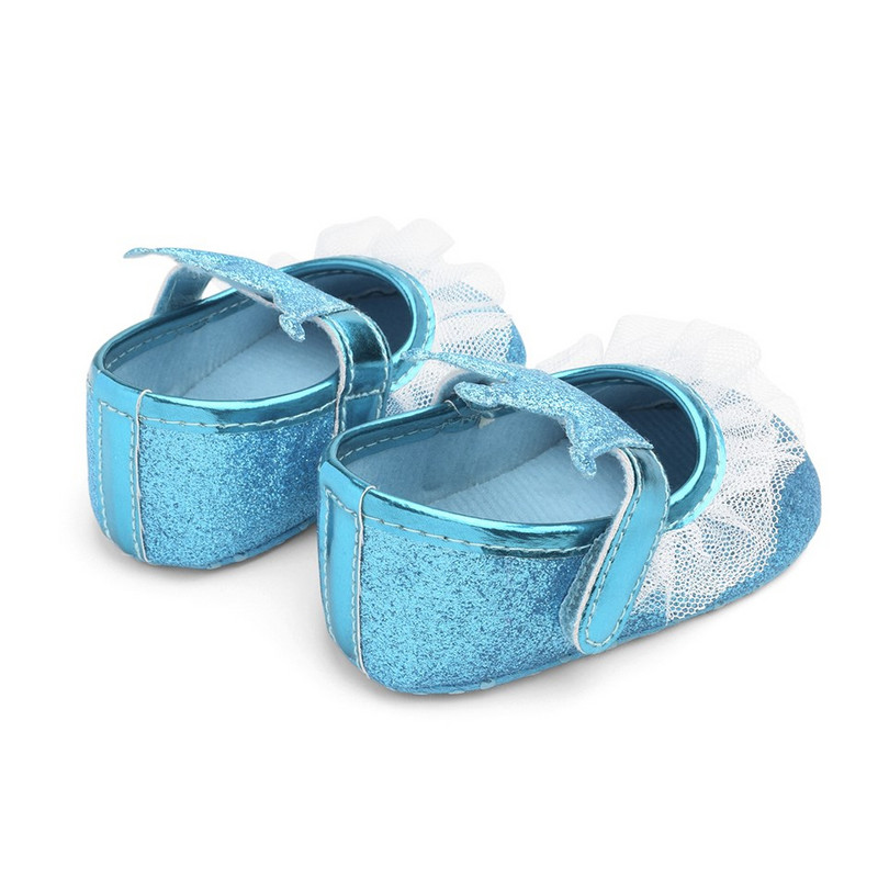 Topánky pre dievčatká s princeznou Elsou, pre batoľatá, do postieľky pre 1 rok, modré a červené čipkované mokasíny s kamienkami a korunkou.