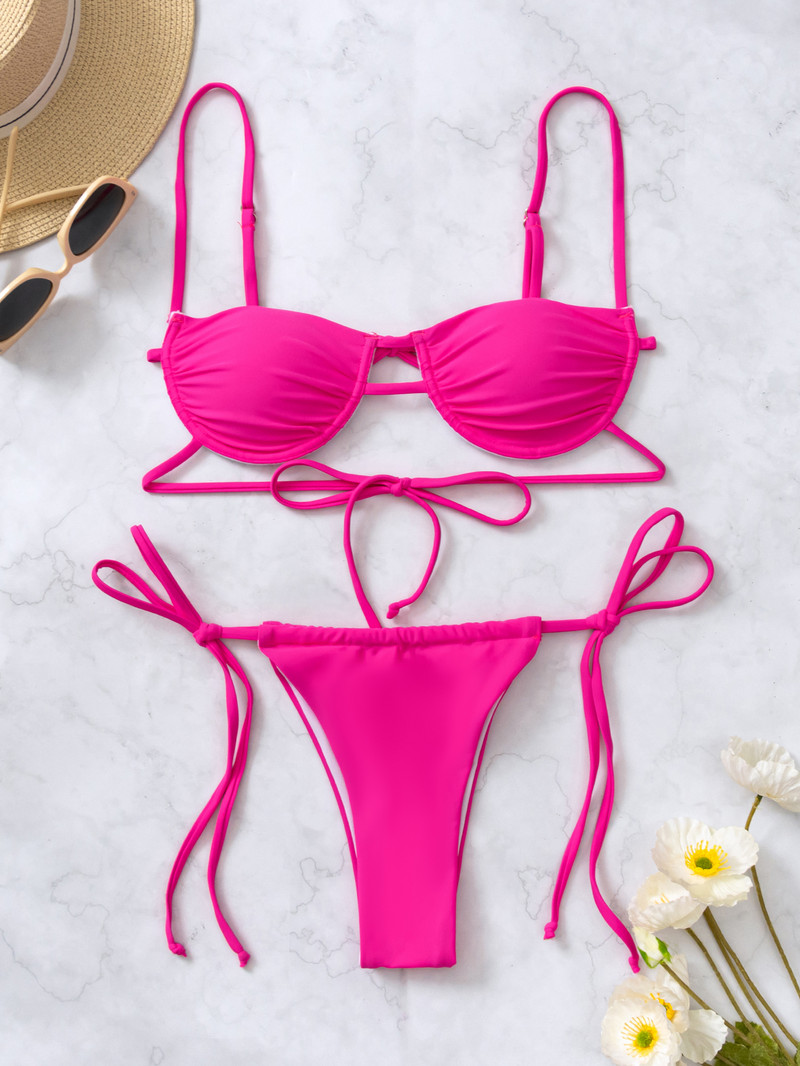 Bikini sexy cu push-up pentru femei, costume de baie 2023 tanga, stralucitoare pentru femei, costum de baie brazilian, costume de baie, set de micro bikini