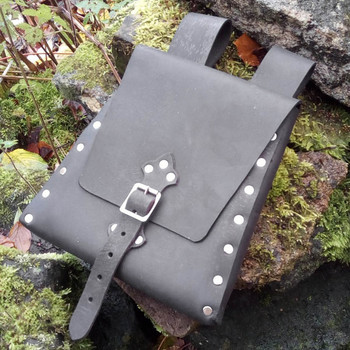 Средновековна джудже елфическа чанта за колан Ренесансова кожена чанта за бедрата Steampunk Fantasy портмоне за Larp Viking Celtic Cosplay Tote Wallet