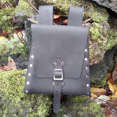 Stredoveká trpasličia elfská opasková taška, renesančná kožená taška na boky, steampunk fantasy kabelka pre larp, vikingská keltská cosplay taška