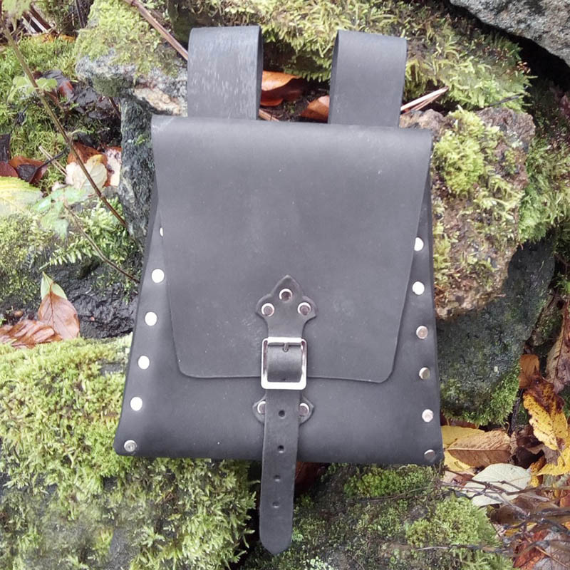 Stredoveká trpasličia elfská opasková taška, renesančná kožená taška na boky, steampunk fantasy kabelka pre larp, vikingská keltská cosplay taška