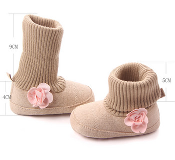 Новородени модни бебешки ботуши за момичета Обувки за принцеса Ботуши за новородени Бебешки буйки Марка Buty с розови цветя Подарък за душ