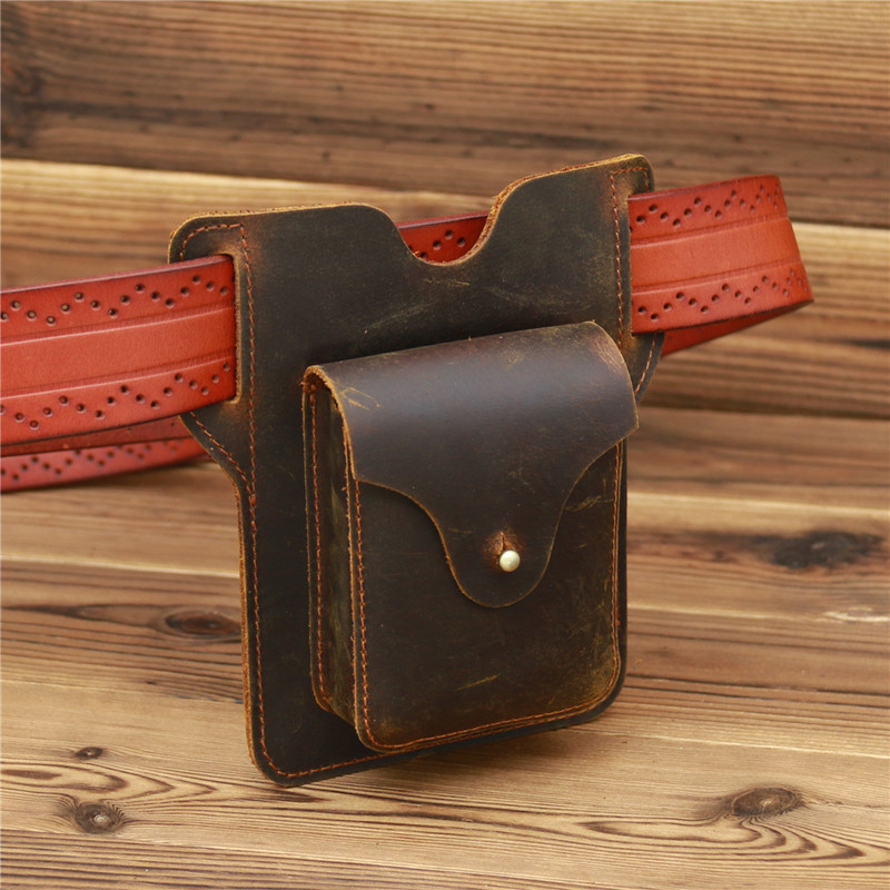 Ľadvinka, pánska kožená slučka na opasok, ľadvinky, bedrový pás pre mužov, puzdro na mobilný telefón, zapaľovač cigariet, vonkajšie puzdro na náradie