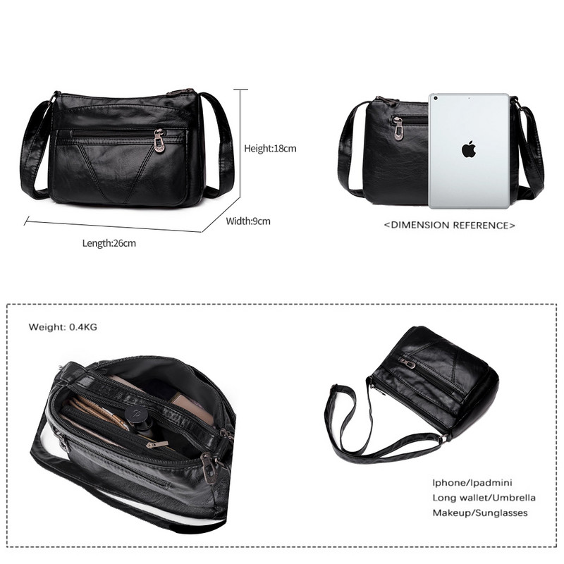 Annmouler Brand Design Γυναικεία Τσάντα ώμου Pu Δερμάτινη τσάντα χιαστί Vintage γυναικεία τσάντα Μαλακές τσέπες Γυναικεία τσάντα Bolsa Feminina