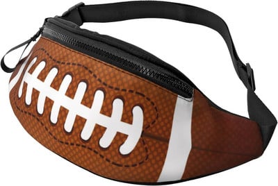 Amerikai futball Fanny Packs Utazó derékcsomag felnőtteknek Crossbody Bag Sling zsebes övtáska állítható pánttal sportoláshoz