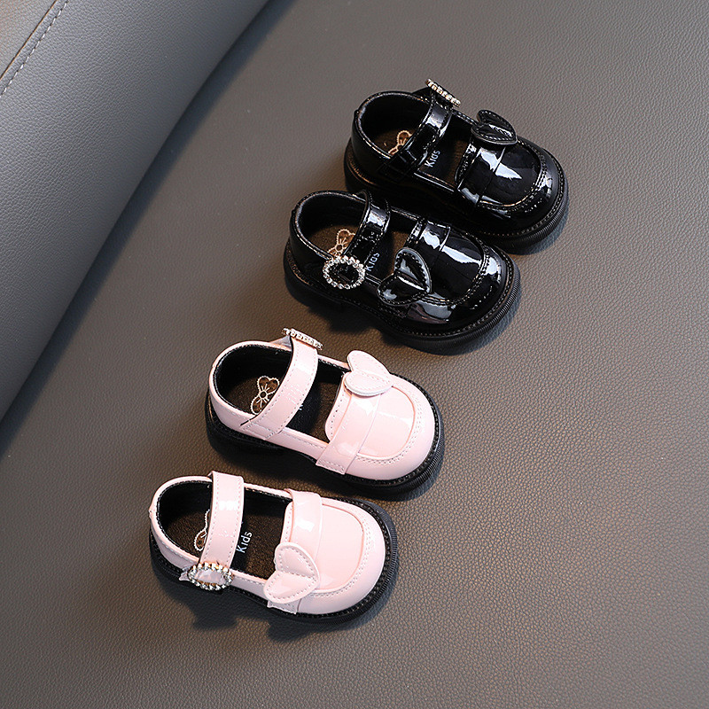 Crystal Cipele za djevojčice Mary Janes Dječje cipele Ravne cipele za malu djecu Protuklizne cipele za slobodno vrijeme za djecu Kožne cipele Crne F06053