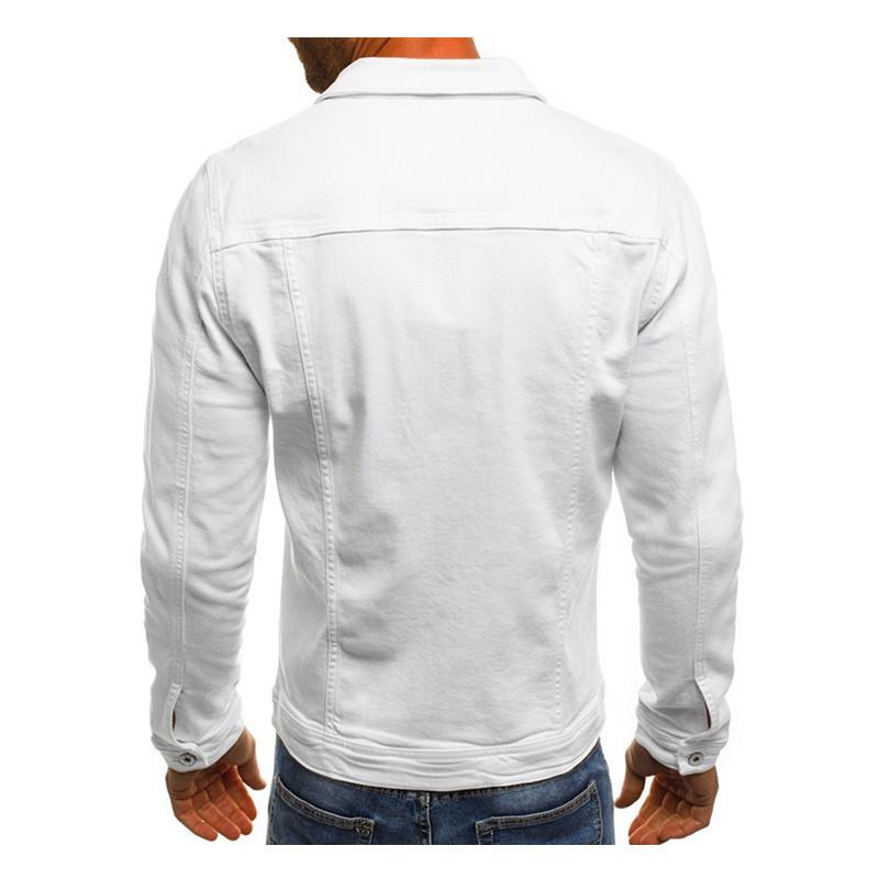 ZOGAA Φθινόπωρο και Χειμώνας Νέο καθαρό χρώμα Cowboy απλό ανδρικό κοντό τζιν μπουφάν