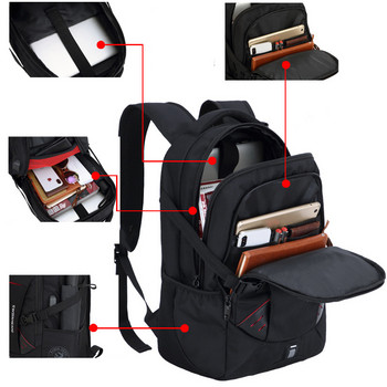 Мъжка многофункционална USB зареждане, модна бизнес ежедневна туристическа защита против кражба Водоустойчива 17-инчова раница за лаптоп Ученическа чанта