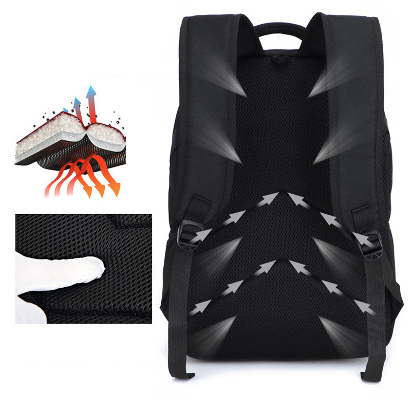 Pánsky multifunkčný USB nabíjací módny biznis ležérny cestovný proti krádeži vodotesný 17-palcový batoh na notebook školská taška