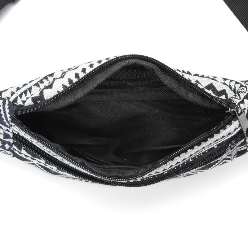 Annmouler New Fanny Pack 8 culori din material textil Geantă de talie în stil boem Geantă pentru curea cu 2 buzunare Geanta pentru telefon de călătorie