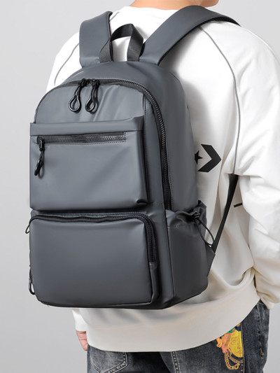 Muški ruksak od 14 inča od poliestera Putovanje Putovanje na posao i posao s dvostrukim leđima, slobodno vrijeme Torba za računalo otporna na prskanje, modni trend, studentska školska torba