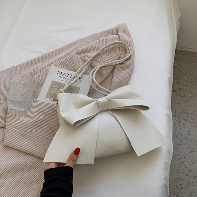 Luxusné dizajnérske kabelky pre ženy, jednoduchá móda, roztomilá dámska pevná kabelka s mašľou, dámska kožená crossbody kabelka