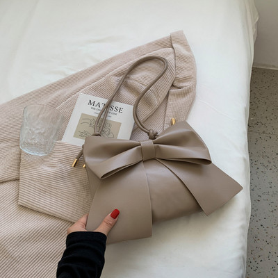 Luxusné dizajnérske kabelky pre ženy, jednoduchá móda, roztomilá dámska pevná kabelka s mašľou, dámska kožená crossbody kabelka