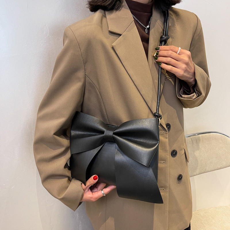 Luxusné dizajnérske kabelky pre ženy, jednoduchá móda, roztomilá dámska pevná kabelka s mašľou, dámska kožená crossbody kabelka