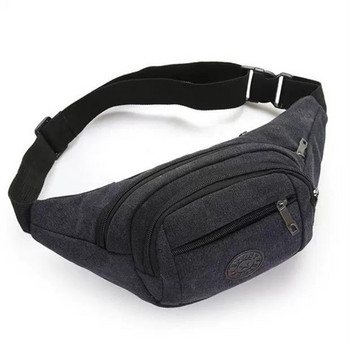 Ανδρική τσάντα μέσης πάνινη Αθλητική τσάντα στήθους με πολλά διαμερίσματα Μικρή υφασμάτινη τσάντα για κινητό τηλέφωνο Τσάντα γυμναστικής Πολυλειτουργικό πορτοφόλι