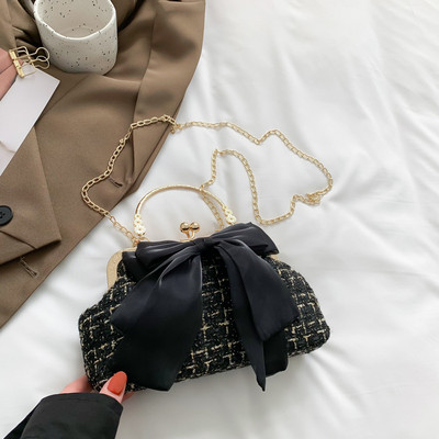 Vintage γυναικείες τσάντες tote φιόγκος Chain Crossbody Τσάντα ώμου Μικρές γυναικείες τσάντες με κλιπ Fashion Kiss Lock Τσάντα τσάντα για γυναίκες