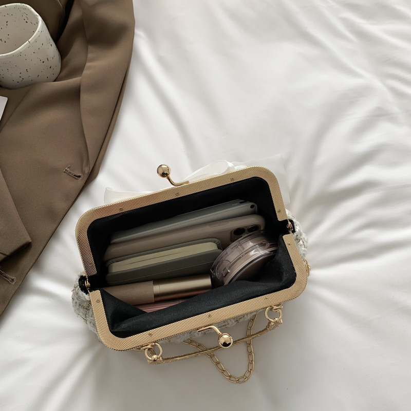 Vintage γυναικείες τσάντες tote φιόγκος Chain Crossbody Τσάντα ώμου Μικρές γυναικείες τσάντες με κλιπ Fashion Kiss Lock Τσάντα τσάντα για γυναίκες