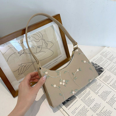 Γυναικεία τσάντα ώμου καλοκαιρινής δαντέλας με λουλούδια 2023 Τσάντες μασχάλης από μαλακό PU Τσάντες παραλίας Ταξιδιωτική τσάντα για κορίτσια Μικρή τσάντα