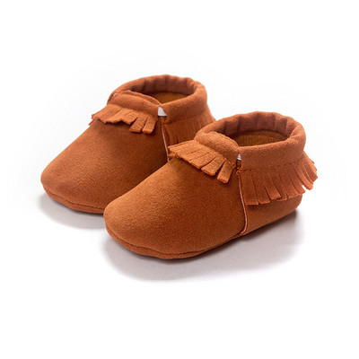 Pantofi pentru bebeluși Nou-născut Sugar Băiat Fată First Walker Suedu Bumbac Talpă Prințesă Fringe Toddler Patuț Mocasini casual