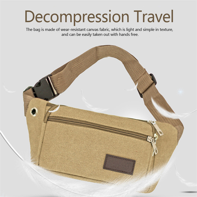 Platnena torba oko struka Muška sportska torba za prsa s više odjeljaka Mala platnena torbica Torba za mobilni telefon Torba za fitness Višenamjenski novčanik