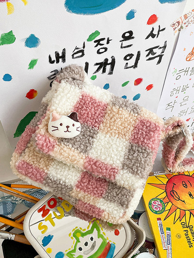 Γυναικείες βελούδινες τσάντες αγορών Vintage, χαριτωμένο, απαλό, κορεάτικο κάλυμμα Messenger, Γυναικείες φοιτητικές τσάντες για γυναίκες 2023 Νέο