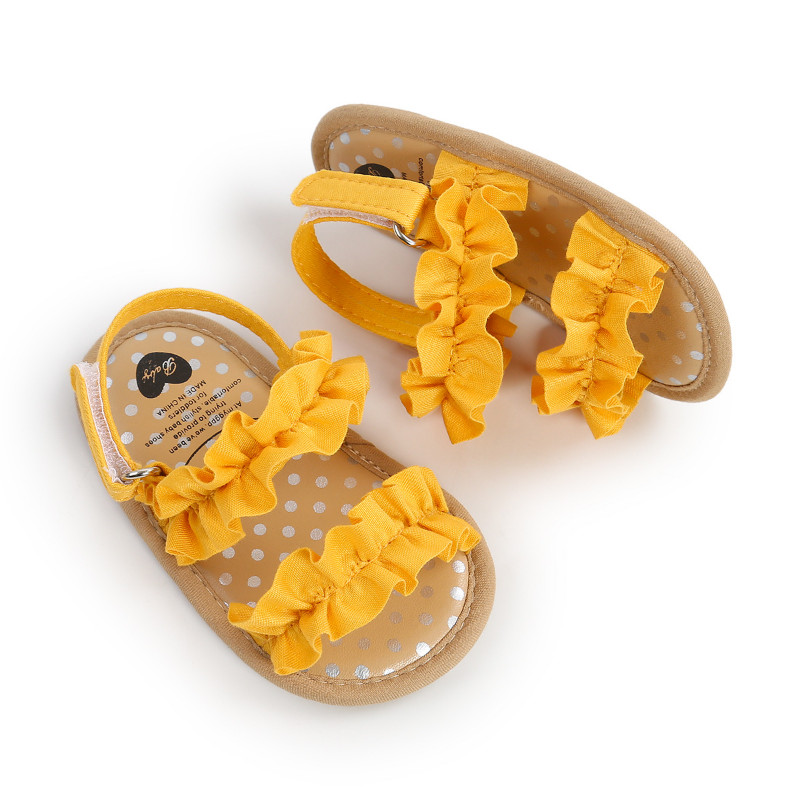 2023 Nové letné detské sandále pre batoľatá, novorodencov, dievčatká, plátené topánky s mäkkou podrážkou, ploché, protišmykové, viacfarebné, prvé chodítka