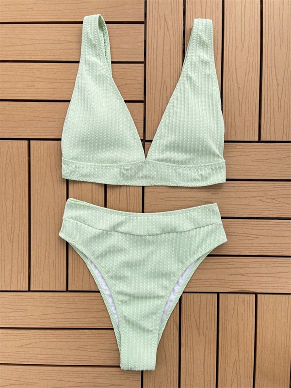 Para Praia kõrge lõikega päitsetega bikiinikomplekt 2023, seksikas kõrge vöökohaga ujumisriided naiste ujumistrikoo sügav V biquini seljataga ujumiskostüüm