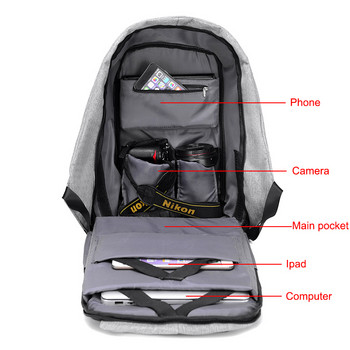 Αντικλεπτική τσάντα σακιδίου πλάτης 15,6 ιντσών Laptop Men Mochila Ανδρικό αδιάβροχο σακίδιο πλάτης Τσάντα πλάτης μεγάλης χωρητικότητας Σχεδιαστής σχολικού σακιδίου πλάτης