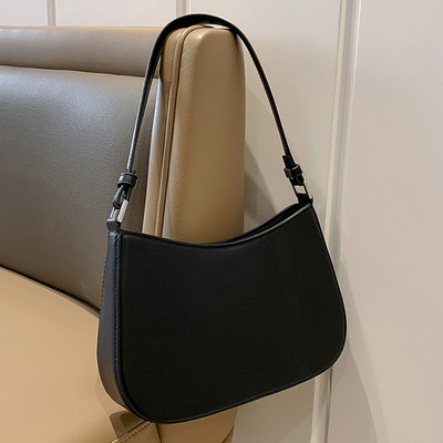 Γυναικεία τσάντα χειρός PU Δερμάτινη τσάντα μασχάλης μονόχρωμη τσάντα ώμου με Hasp γυναικεία τσάντα Commute Daily