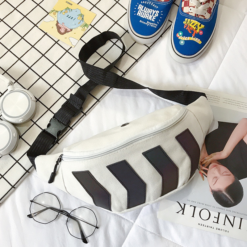 Genți de talie din pânză unisex Arrow Reflection Geantă de cuplu ocazională de pânză cu orificiu pentru căști Geantă de călătorie în talie pentru alergare