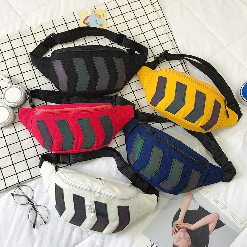 Genți de talie din pânză unisex Arrow Reflection Geantă de cuplu ocazională de pânză cu orificiu pentru căști Geantă de călătorie în talie pentru alergare