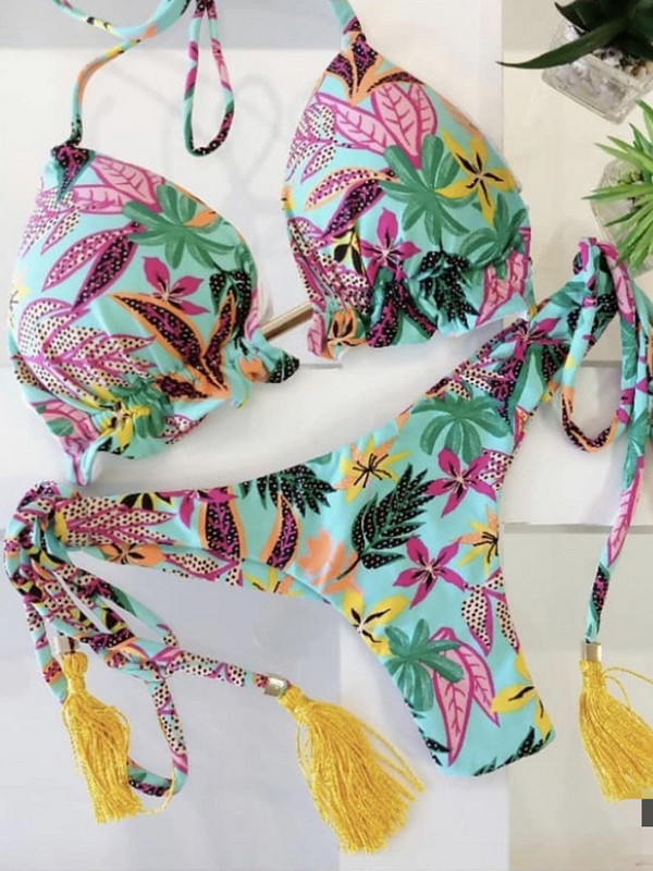 Sexy mikro bikiny 2023, dámske plavky, dámske rebrované bikiny, push-up, dámske plavky, brazílske plavky