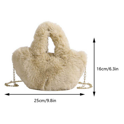 Γυναικεία τσάντα ώμου από βελούδινο ύφασμα Απαλή τσάντα τσάντα φόρμας Μικρή μόδα χνουδωτή γούνα χειμερινή τσάντα χιαστί Γυναικείες τσάντες σχεδιαστών
