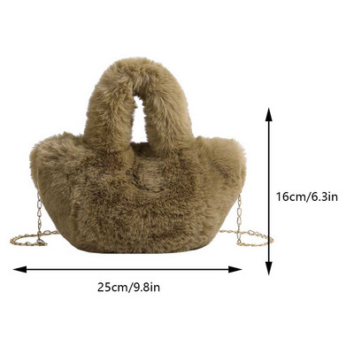 Γυναικεία τσάντα ώμου από βελούδινο ύφασμα Απαλή τσάντα τσάντα φόρμας Μικρή μόδα χνουδωτή γούνα χειμερινή τσάντα χιαστί Γυναικείες τσάντες σχεδιαστών