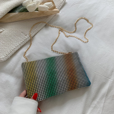 Ljeto 2023. Nova korejska ženska torbica Svjetlucava mala četvrtasta torba s vodenim dijamantom Trendy torba na jedno rame