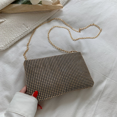 Ljeto 2023. Nova korejska ženska torbica Svjetlucava mala četvrtasta torba s vodenim dijamantom Trendy torba na jedno rame