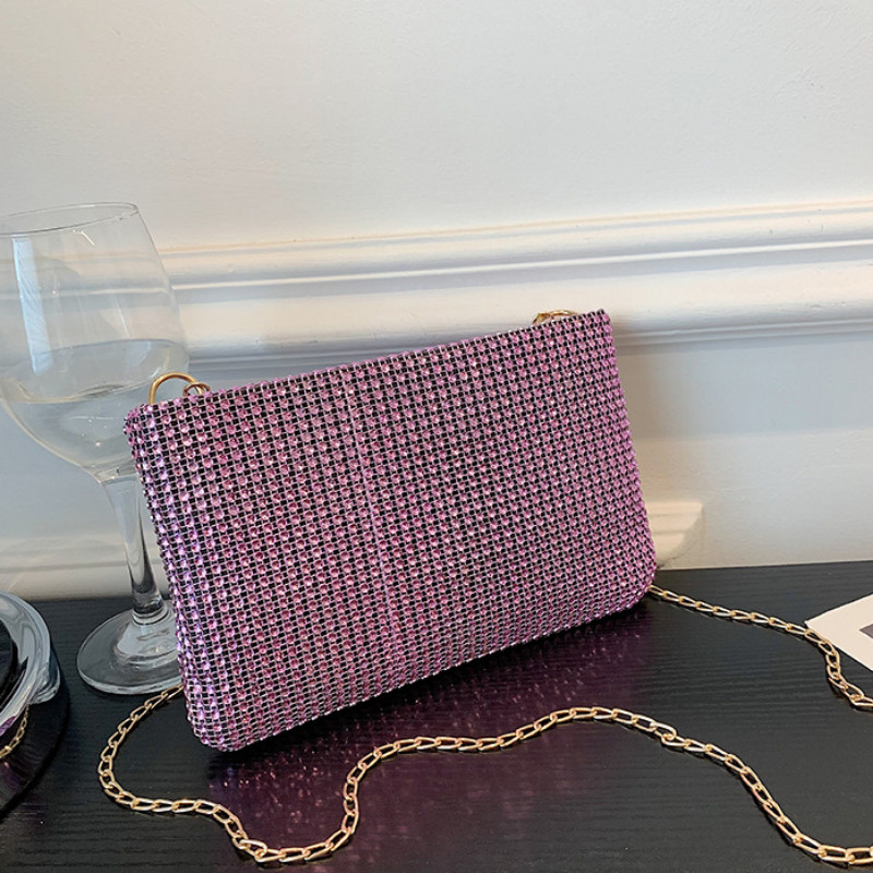 Ljeto 2023. Nova korejska ženska torbica Svjetlucava mala četvrtasta torba s vodenim dijamantom Trendy torba na jedno rame