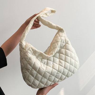 Νέες γυναικείες γυναικείες τσάντες μεγάλης χωρητικότητας Μαλακό καπιτονέ Γυναικείο τσαντάκι Hobo Ελαφρύ βαμβακερό κορίτσι υψηλής ποιότητας τσάντα ώμου ταξιδιού