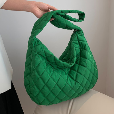 Νέες γυναικείες γυναικείες τσάντες μεγάλης χωρητικότητας Μαλακό καπιτονέ Γυναικείο τσαντάκι Hobo Ελαφρύ βαμβακερό κορίτσι υψηλής ποιότητας τσάντα ώμου ταξιδιού