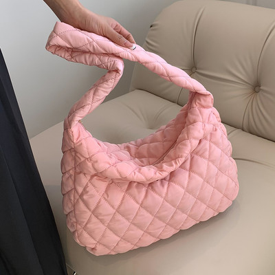 Νέες γυναικείες γυναικείες τσάντες μεγάλης χωρητικότητας Μαλακό καπιτονέ Γυναικείο τσαντάκι Hobo Ελαφρύ βαμβακερό κορίτσι υψηλής ποιότητας τσάντα ώμου ταξιδιού