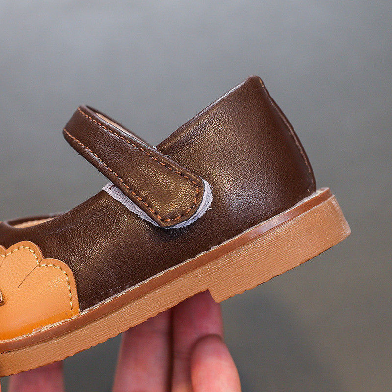 2023 Kvetinové dievčenské kožené topánky na nízkom podpätku pre batoľatá, protišmykové detské topánky Mary Janes pre deti do škôlky F11244