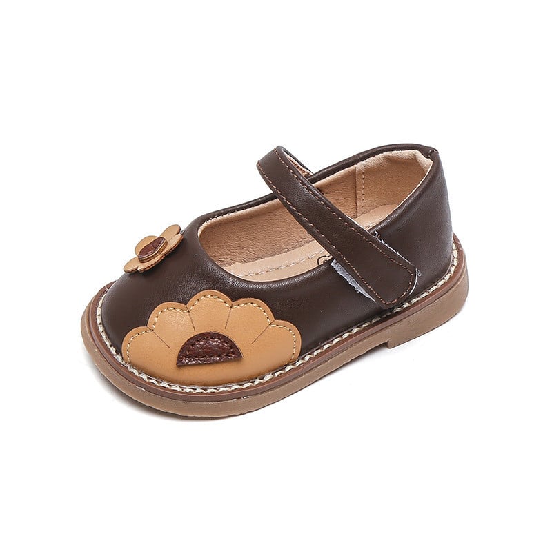 2023 Kvetinové dievčenské kožené topánky na nízkom podpätku pre batoľatá, protišmykové detské topánky Mary Janes pre deti do škôlky F11244